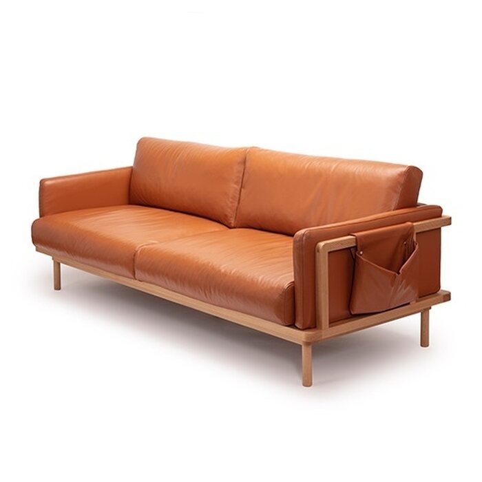 Soft-kaluste Framework 3,5:n istuttava sohva, ruskea Lena-nahka