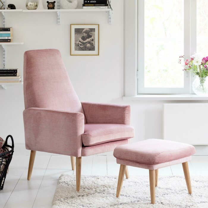 Soft-kaluste Pearly-nojatuoli, vaaleanpunainen Jewel-kangas