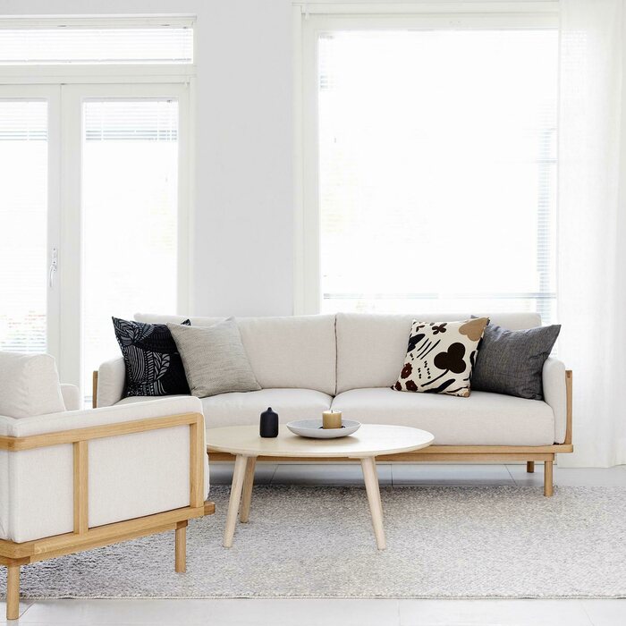 Soft-kaluste Framework 3: istuttava sohva, Vaalea Board-kangas