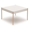 Vivero La Table -sohvapöytä puujaloilla Valkoinen/STW