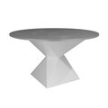 Betoniruokapöytä 140° Valkoinen