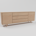 Jalo sideboard 240 cm Two wooden doors and three wide drawers
