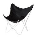 Varax Butterfly chair with white body Μαύρο ύφασμα