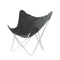 Varax Butterfly chair with white body Grey fabric
