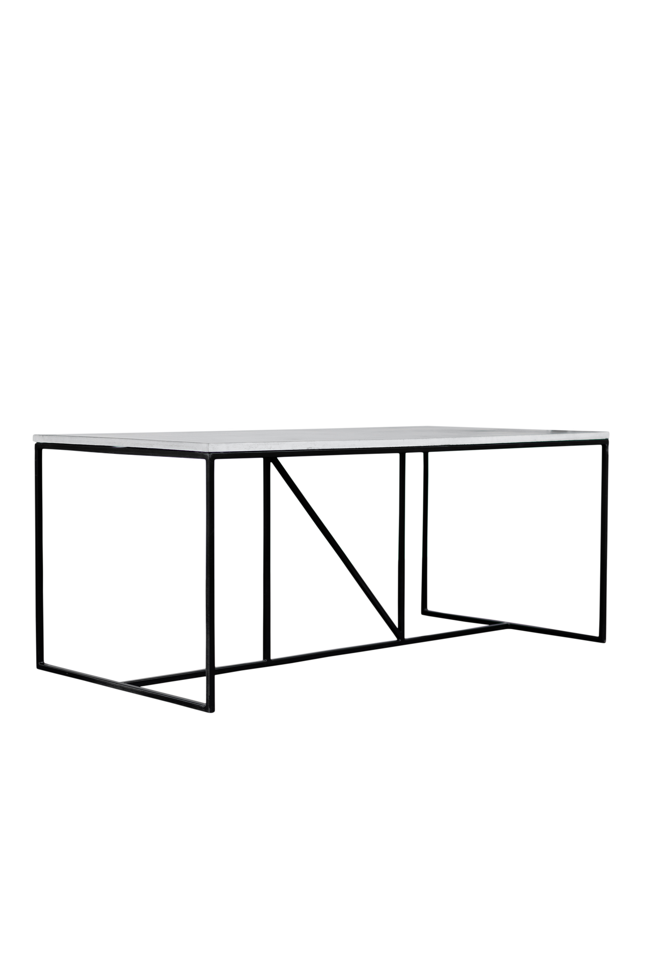 Concrete Dining Table 180° Svart