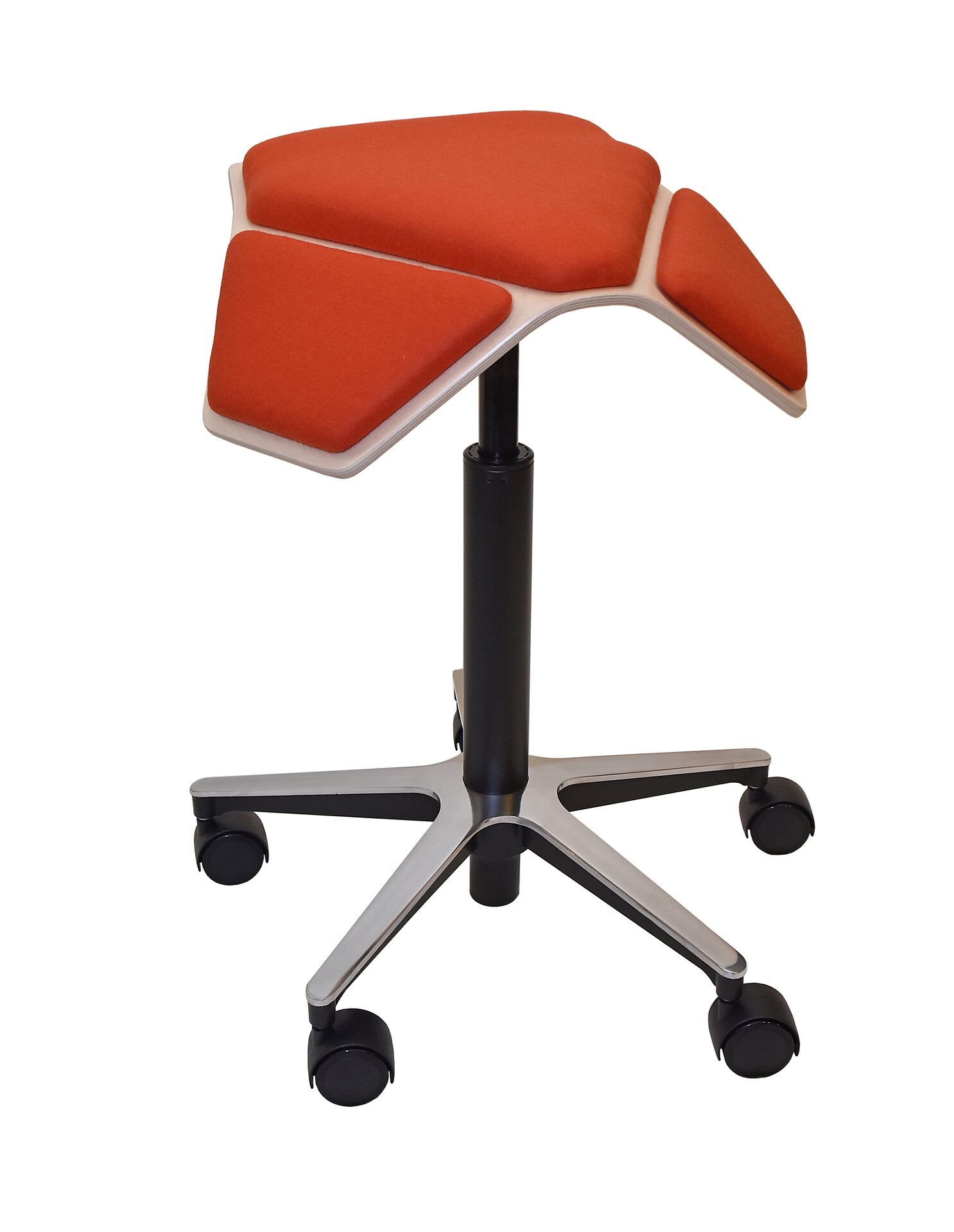 MyKolme design Oy ILOA+ Office Chair Natural σημύδα / πορτοκαλί ύφασμα