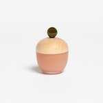 Lyyli Box Small, apricot matt glass and olivegreen knob