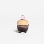 Lyyli Box Small, smokey brown glass and rose knob