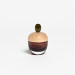 Lyyli Box Small, aubergine glass and olivegreen knob