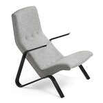 Grasshopper armchair, black Grey wool