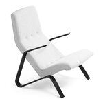 Grasshopper armchair, black White wool