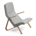 Grasshopper armchair, oak Grigio lana