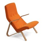 Grasshopper armchair, oak Arancione lana