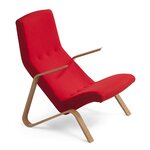 Grasshopper armchair, oak Rosso lana