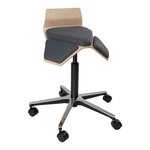 MyKolme design Oy ILOA Smile bureaustoel Natuurlijke kleur berk / grijs stof