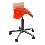 MyKolme design Oy ILOA Smile bureaustoel Natuurlijke kleur berk / oranje stof