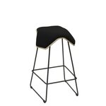 MyKolme design Oy ILOA One Bar - Bar Stool Natural birch / black fabric