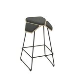 MyKolme design Oy ILOA+ Bar - Bar Stool Natural birch / grey fabric