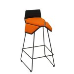 MyKolme design Oy ILOA Smile Bar - Bar Stool Black ash / orange fabric