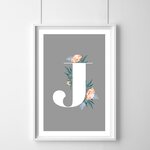 KirpunKoti Kukkakirjain-juliste Kirjain J
