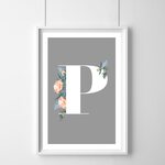 KirpunKoti Kukkakirjain-juliste Kirjain P