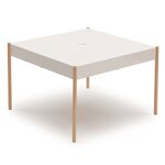 Vivero La Table coffee table with wooden legs White/STW