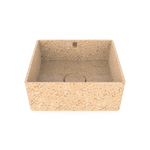Woodio Cube40 bowl basin to be installed on a level Natural