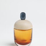 Lyyli Box Medium, orange glass and grey knob