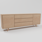 Jalo sideboard 240 cm Two wooden doors and three wide drawers