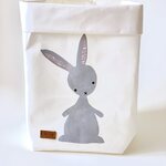 Bunny Basket Vit basket/grå Kanin