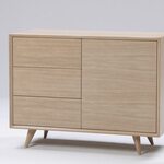 Jalo sideboard 120 cm A wooden door on the left and three drawers on the right