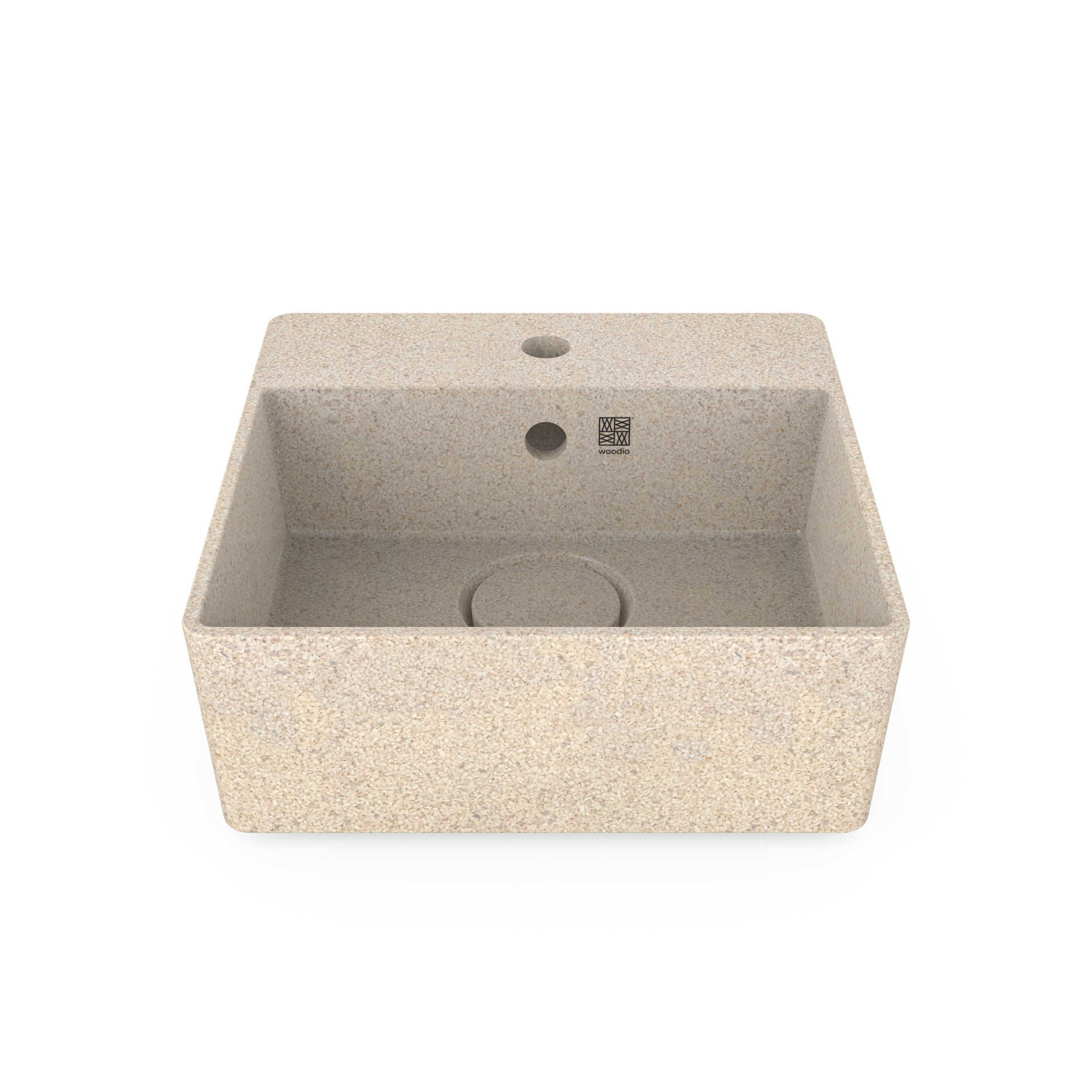 Woodio Cube40 Waschbecken für Armatur Polar