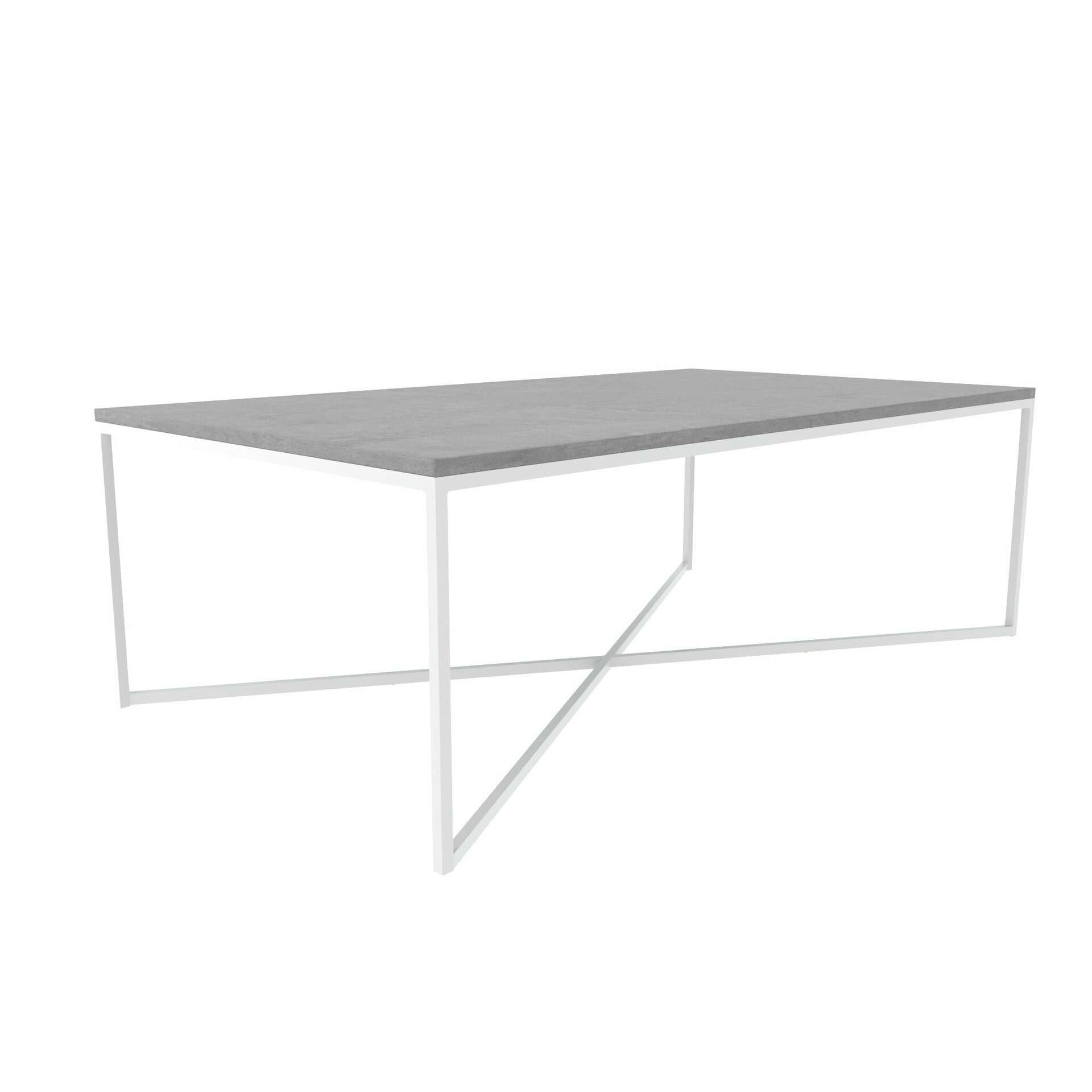 Concrete Coffee Table 128° 白