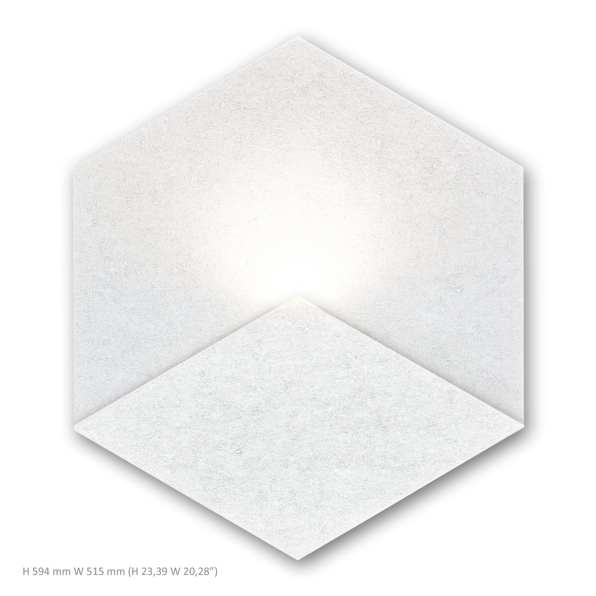 Siinne Hexagon Acoustic panel with light Fehér