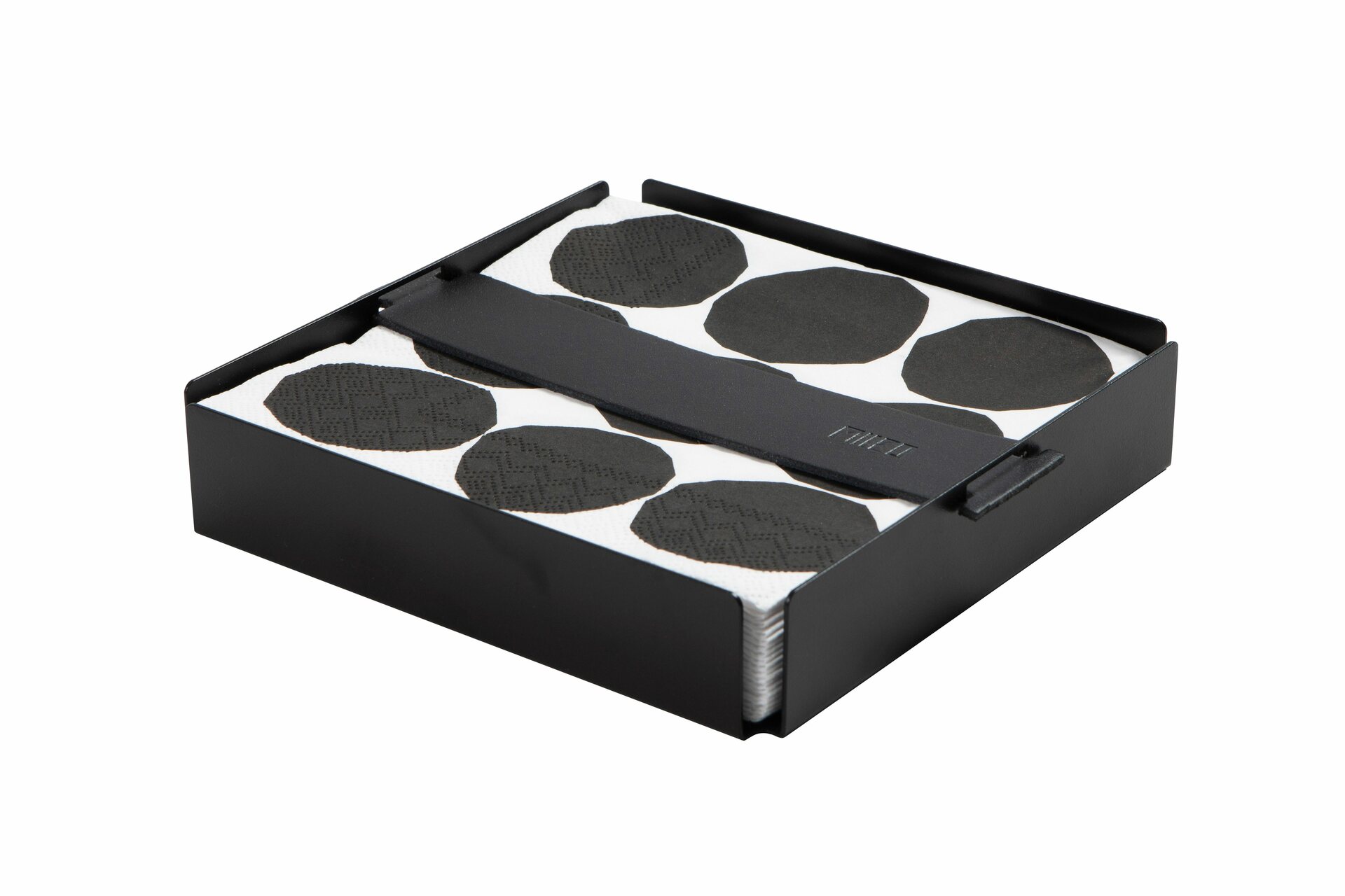 Miiko Design Oy Napkin Box Black / black strap, Big