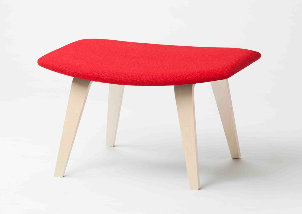 Grasshopper footstool Берёза/красный Ткань