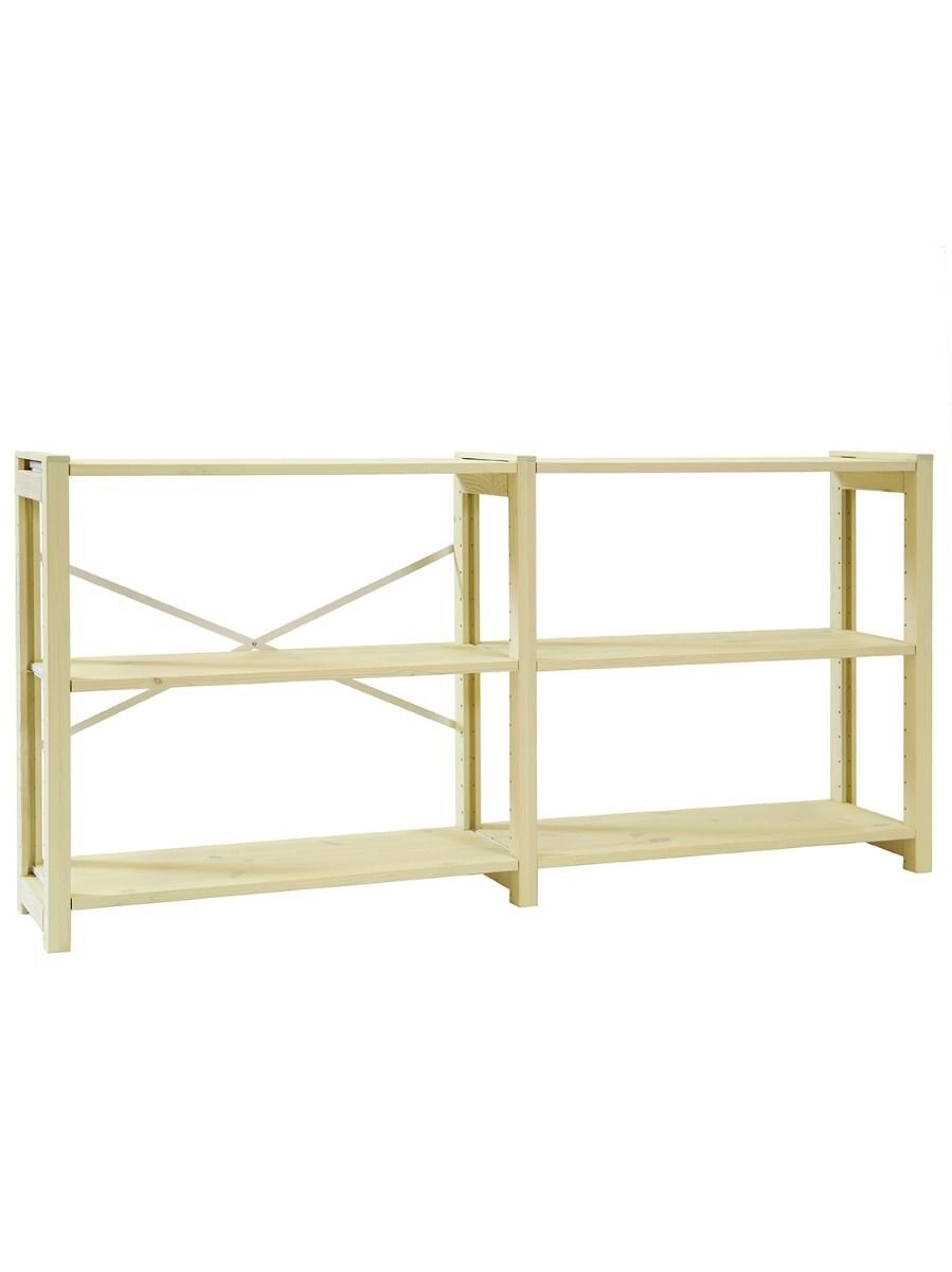 Lundia Classic -matala kaksiosainen avohylly Puuvalmis