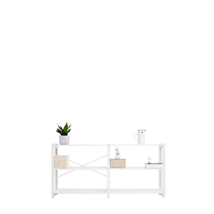 Lundia Classic -matala kaksiosainen avohylly Valkoinen