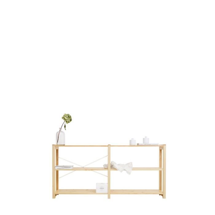 Lundia Classic -matala kaksiosainen avohylly Luonnonvärinen