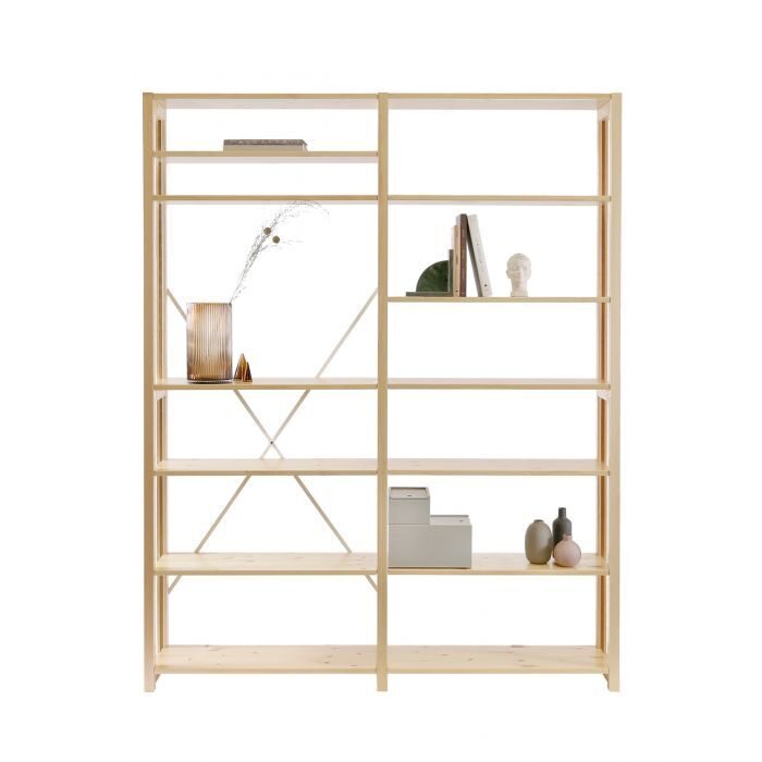 Lundia Classic -kaksiosainen avohylly Luonnonvärinen