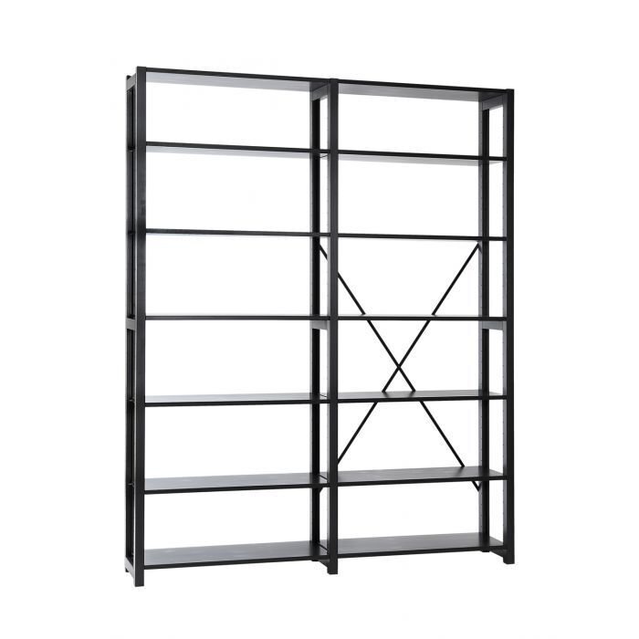 Lundia Classic -kaksiosainen avohylly Musta