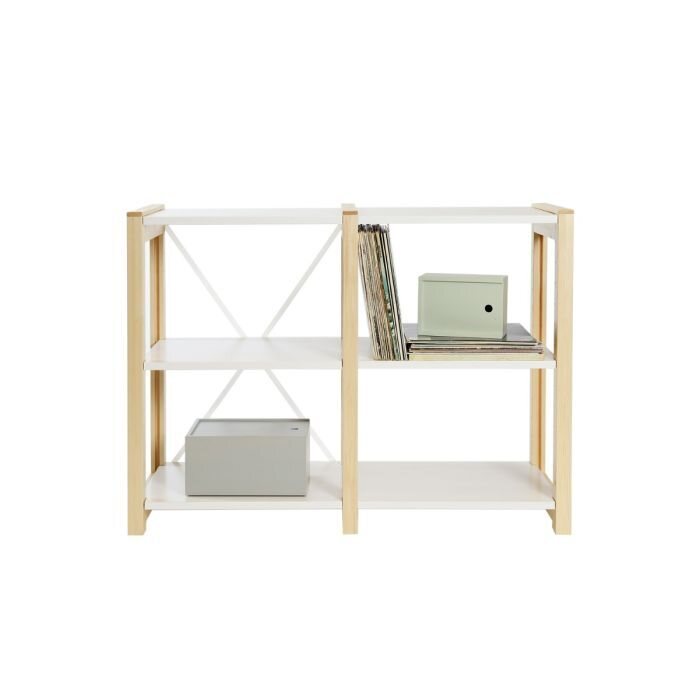 Lundia Classic avohylly, LP-levyhylly Valkoinen/luonnonväri