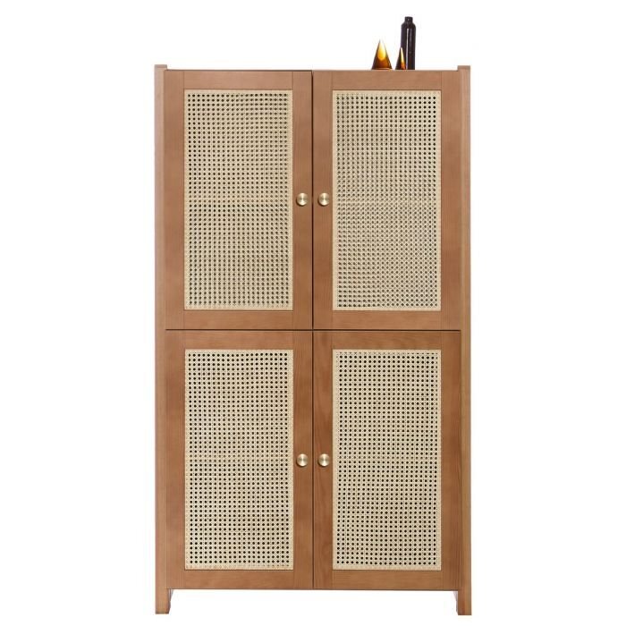 Lundia Classic -kaappi neljällä rottinkiovella Ruskea