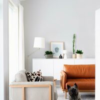 Soft-kaluste Framework 3: istuttava sohva, Vaalea Board-kangas ja ruskea Lena-nahka