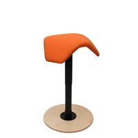MyKolme design LIIKU Joy active chair birch, pomarańczowy tkanina / natural stand