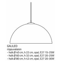 Fosto Galileo-kattovalaisin, opaalinvalkoinen