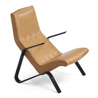 Tetrimäki Oy Grasshopper-armchair, svart, brun läder