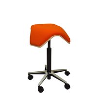 MyKolme design ILOA One office chair, color natural abedul / naranja tela