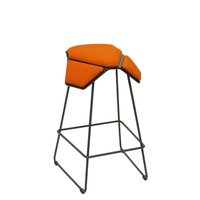MyKolme design ILOA+ Bar -bar stool, negru ash / portocaliu țesătură