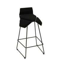 MyKolme design ILOA Smile Bar -bar stool, μαύρο ash / μαύρο ύφασμα